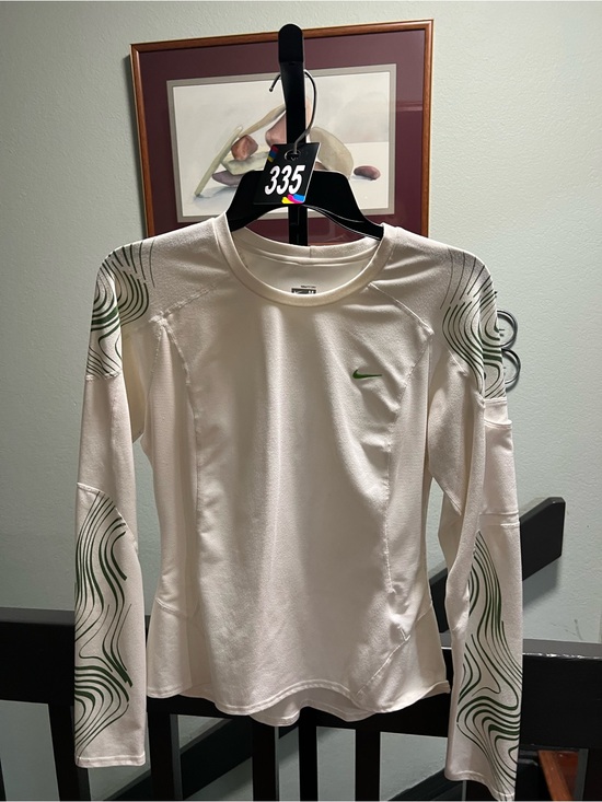 Nike Tops - Nike  Fit Dry White Long-Sleeve Athletic Top with Green Accent Medium #335